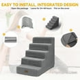 thumbnail image 2 of Dextrus 5-Step Pet Stairs for Small Dogs, Supportive Steps for Beds and Couches, Non-Slip Design for Injured and Elderly Pets - Gray, 2 of 8