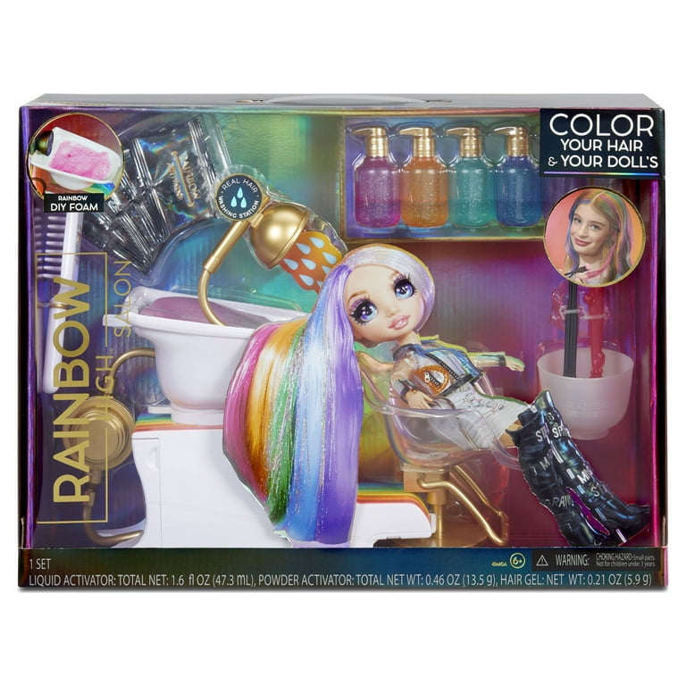 Rainbow High Salon Playset with Rainbow of DIY Washable Hair Color