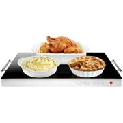 Chefman Electric Warming Tray w/ Temp Control, 21" x 16", Stainless Steel w/ Glass Top - New