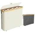 thumbnail image 1 of FT HITA Cesta de Almacenamiento de Papel Higiénico con Tapa y Asa para Baño, Soporte de Almacenamiento de Papel Higiénico Plegable con Capacidad para 9 a 12 Rollos, Soporte de Papel Higiénico Independiente Transparente en los Lados, 1 of 7