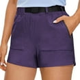 thumbnail image 2 of FNFYFH Clearance Ladies Running Loose Fit Solid Summer Athletic Shorts Stretchy Training Shorts，Purple, 2 of 8