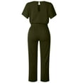 thumbnail image 6 of Clearance!lulshou Jumpsuit Pants for Women Women's Summer Short Sleeve Comfortable Casual Suspender Solid Jumpsuit, 6 of 7