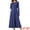 Deep Blue, variant on DARING DIVA Long Button Fit Long Sleeve Flowy A-Line Maxi Dress S Black