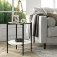thumbnail image 2 of Henn&Hart 20" Blackened Bronze/Faux Marble Metal/Glass Side Table, 2 of 6