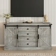 thumbnail image 3 of TV Stand for TVs up to 65", Farmhouse Entertainment Center with Storage Cabinets and Wood Barn Doors, TV Console Table for Living Room, 3 of 9