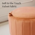 thumbnail image 5 of DREAMSIDEA Velvet Upholstered Round Storage Ottoman with Removable Lid Footrest Stool for Living Room, Bedroom, Orange, 5 of 6
