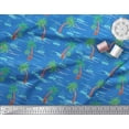 thumbnail image 3 of Soimoi Rayon Crepe Fabric Palm Tree & Sailboat Beach Decor Fabric Printed Yard 46 Inch Wide, 3 of 3