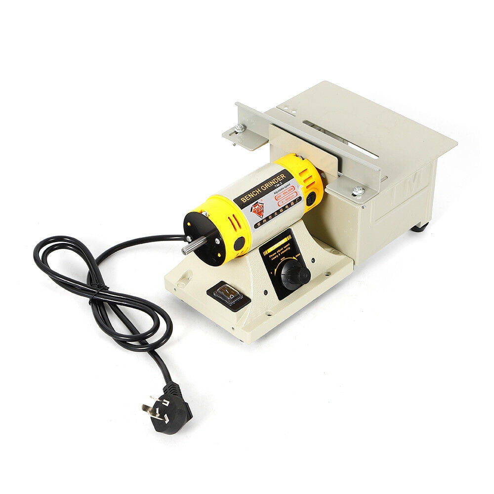 OUKANING Mini Multifunctional Electric Grinder Table Saw Bench Lathe  Polisher Tools with Plug for Jewelry Making Drilling