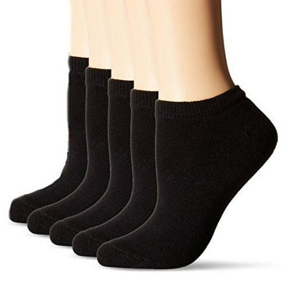Women's Comfort No-Show Athletic or Casual Ankle Socks( Value Pack of 5,10, or 15 pairs) (5- pack, Black)