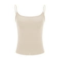 thumbnail image 4 of Timegard Tank Tops for Women Scoop Neck Spaghetti Strap Solid Color Summer Casual Comfy Sleeveless Tops, 4 of 6