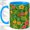 Blue, variant on Tropical Pineapple Accent Mug, 11oz Ceramic Coffee Cup for Beach Fans