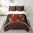 thumbnail image 2 of jejeloiu Red Valentine Rose 7-Piece Twin Bedding Sets,Happy Valentine'S Day Bedding Comforter Set,Kawaii Heart Print Sheet Sets For Men Women,Luxury Bedroom Decor Reversible, 2 of 8