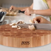John Boos CCB Round Reversible Wood Chopping Board, 18 x 18 x 3, Maple