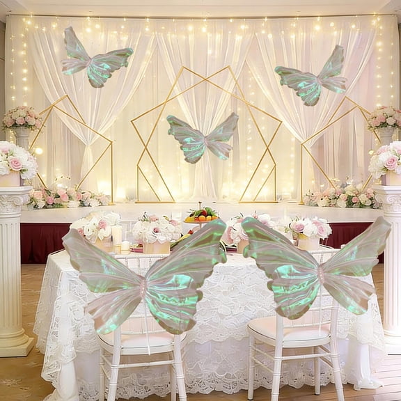 Giant Artificial Butterfly Party Decoration 20 Inch 3D Mesh Butterfly Wall Decoration for Baby Shower Birthday Party Wedding Valentines Decor