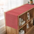 thumbnail image 6 of Vintage Coral Red Burlap Cotton Table Runner 13x90 Inches Long, Farmhouse Retro Solid Color Linen Texture Farmhouse Table Runners, Outdoor Dining Tablecloths Decor for Baby Shower/Party/Wedding, 6 of 8