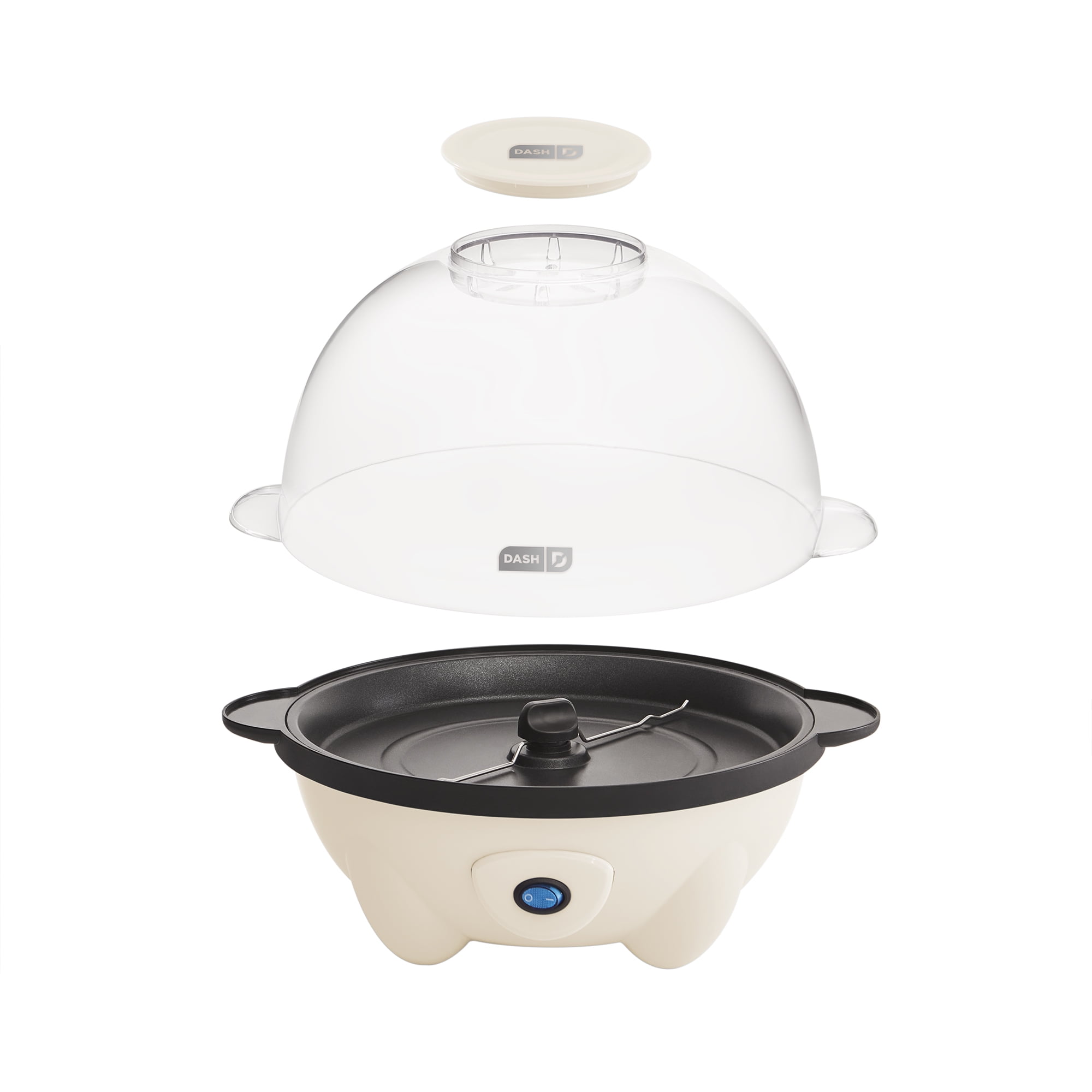 Dash 4.5qt Stirring Electric Popcorn Maker with Lid for Serving Bowl & Convenient Storage, 18 Cups, Cream