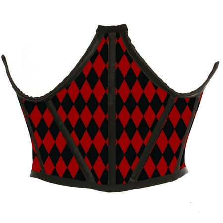 

Lavish Black & Red Diamond Satin Open Cup Waist Cincher