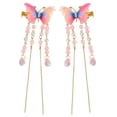 thumbnail image 1 of EeaseMX 2 pinzas para el pelo con forma de mariposa, horquillas para niñas, pasadores con borlas, decoración para el cabello, 1 of 7