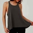thumbnail image 4 of MIXUE Boho Tops For Women Summer Solid Color Round Neck Sleeveless Sports Yoga Vest Pullover Shirts For Women Tee Shirts Holiday Wear,Gray,S, 4 of 7