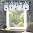 thumbnail image 4 of Valance for Windows,Pastoral Butterfly Eucalyptus Leaf Valances Curtain Rod Pocket Valance for Kitchen Bedroom Living Room Bathroom,Spring Blue Plant Short Curtains Window Treatment 54x18in, 4 of 9
