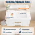 thumbnail image 3 of Modern Floating Bathroom Vanity Set, Wall Mounted Cabinet with Large Soft-Close Drawer and Gold Handle, Space-Saving Design, 3 of 7