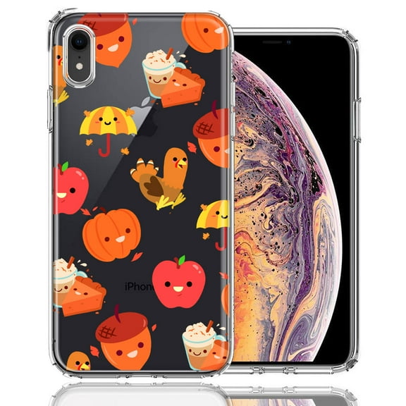 MUNDAZE For Apple iPhone XR Thanksgiving Autumn Fall Design Double Layer Phone Case Cover