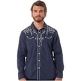 thumbnail image 3 of MSemis Men's Cotton Western Shirts Long Sleeve Embroidered Cowboy Slim Fit Casual Button Down Shirt, 3 of 5