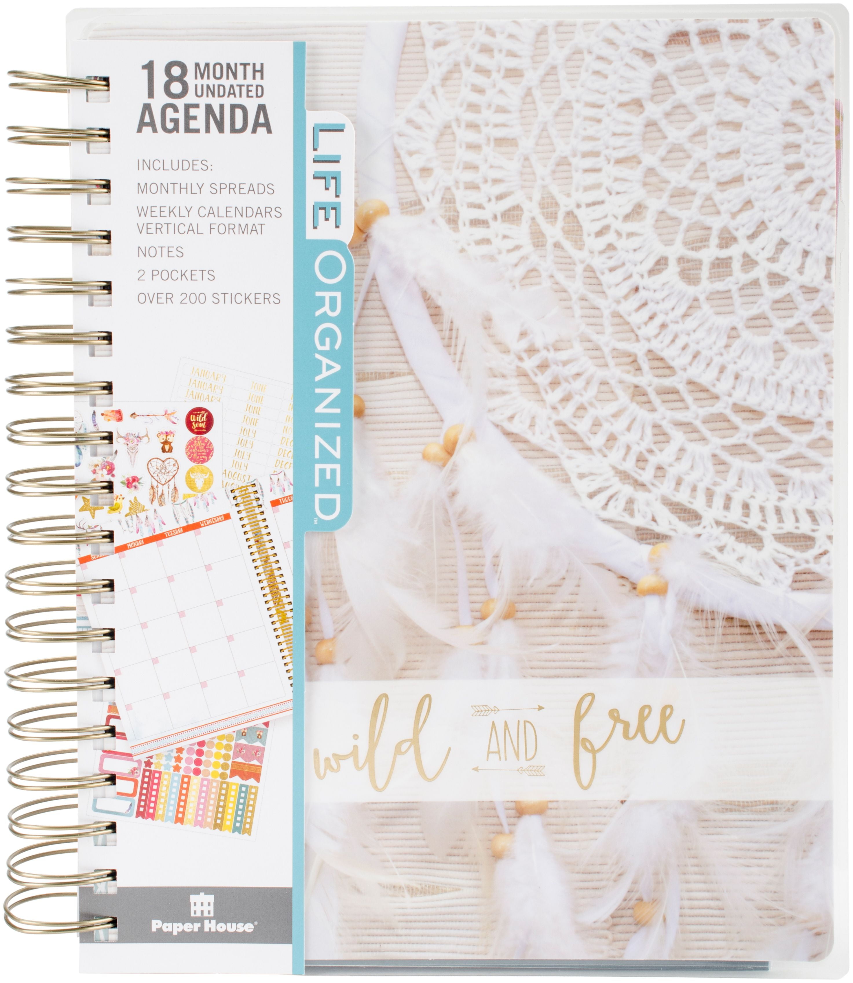 Paper House Spiral Bound Planner 7.5"X8.5"Free Spirit