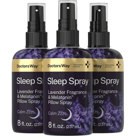 Sleep Spray with Melatonin and Lavender 8 fl oz | 3 Pack | Pillow Spray | For Men and Women | by Doctors Way