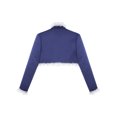 thumbnail image 6 of inhzoy Kids Flower Girls Sparkly Sequins Bolero Shrug Long Sleeve Cropped Cardigan,Sizes 4-16 Navy Blue 8, 6 of 9