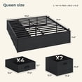 thumbnail image 2 of Queen Size Black Metal Platform Bed Frame with 6 Storage Drawers, Steel Slat Support, Under-Bed Storage, No Box Spring Needed, 2 of 8