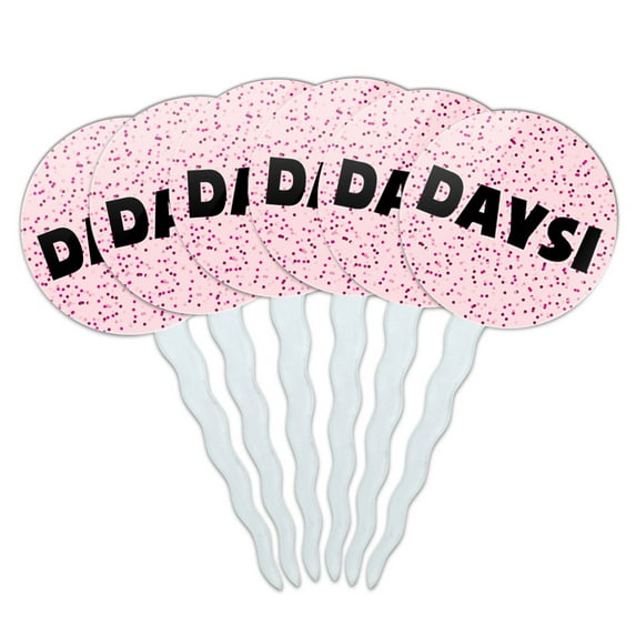 Daysi Cupcake Picks Toppers - Set of 6 - Pink Speckles