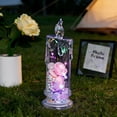 thumbnail image 4 of Cevemin Transparent Rose LED Electronic Candle Flameless Flickering Night Light Battery Powered Romantic Decor Lamp for Bedroom Wedding Party Home, 4 of 5