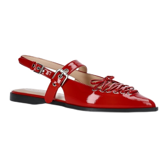 Scoop Women's Patent Faux Leather Corset Flats