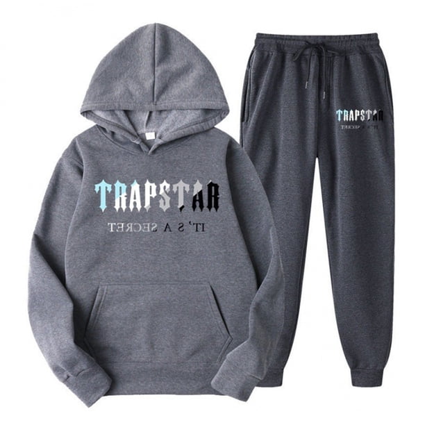 Sueño Chándal deportivo con capucha para mujer, ropa unisex de dos piezas para correr, jersey de manga larga, sudadera con capucha + conjunto de pantalones de chándal Gris oscuro XXXL