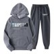 thumbnail image 1 of Sueño Chándal deportivo con capucha para mujer, ropa unisex de dos piezas para correr, jersey de manga larga, sudadera con capucha + conjunto de pantalones de chándal Gris oscuro XXXL, 1 of 2