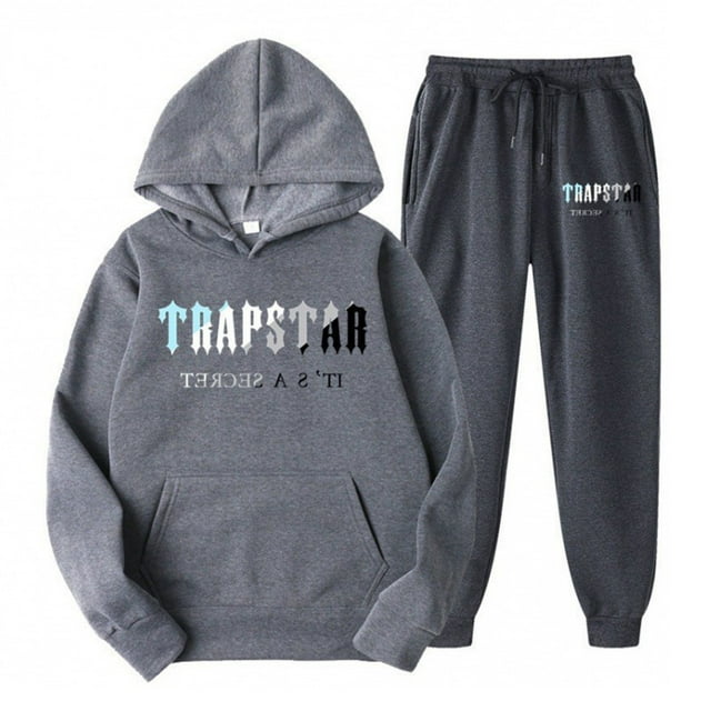 Chándal deportivo con capucha para mujer, ropa unisex de dos piezas para correr, jersey de manga larga, sudadera con capucha + conjunto de pantalones de chándal Gris oscuro