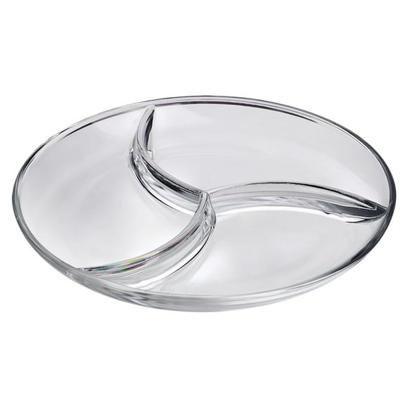 1pc Creative Glass Dish Breakfast Plate Three-grid Plate Fruit Salad Plate