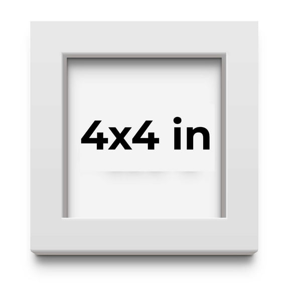 4x4 White Shadowbox Frame - Interior Size 4x4 by 1 Inches - Made to Display Items Up To 1 Inches Deep