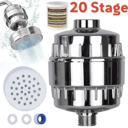 20-Stage Shower Head Filter Replace Purifier With Filter For Hard Water Softener