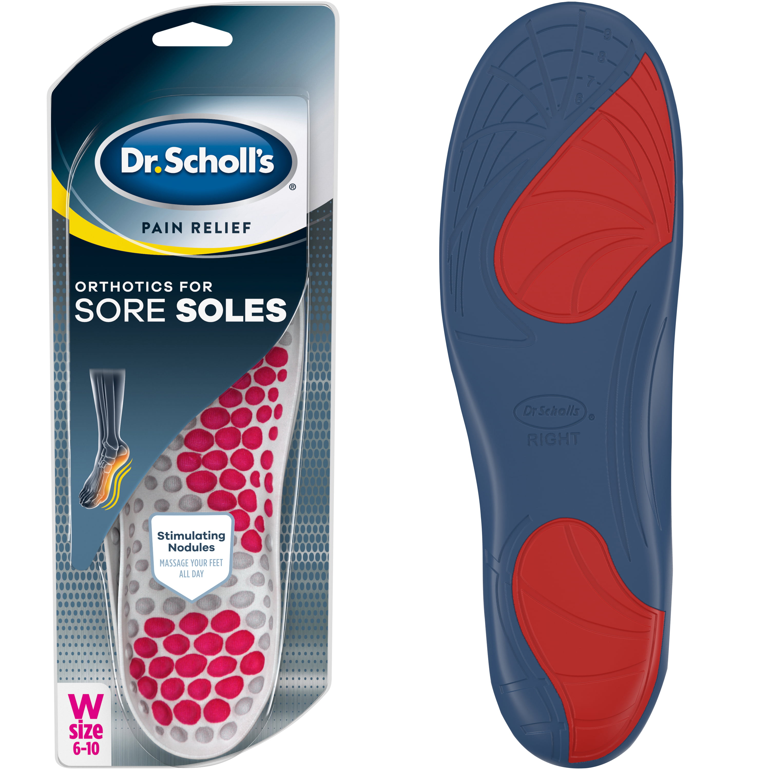 Dr. Scholl's Sore Soles Pain Relief Orthotic Inserts for Women (610