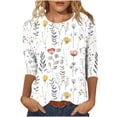 thumbnail image 2 of QUNYINEY Long Sleeve T Shirt Women Floral Tops Crew Neck Loose Fit Womens Graphic Tees, 2 of 4