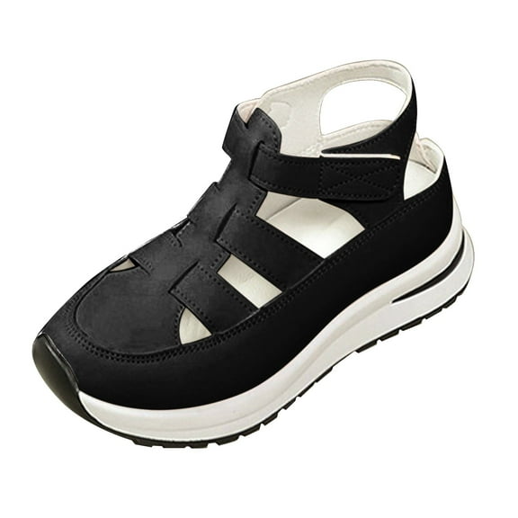 NOKIO Women's Sports Sandals Chunky Heel Breathable Mesh Slip-Resistant Sole Casual Platform Slides with Adjustable Straps for Walking Gym Beach Activities