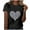 Black(Style 12), variant on Valentines T Shirts for Womens Heart Graphic Short Sleeve Cute Round Neck Blouses for Women Lover Gift Tops