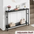 thumbnail image 4 of Jojoka 5.9" Narrow Sofa Table, 2 Tier Skinny Console Table with Adjustable Shelf, Slim Behind Couch Table for Living Room, Entryway, Hallway, Foyer - Black, 4 of 7