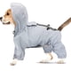 thumbnail image 1 of Chubasquero para perro, chaqueta impermeable ajustable para exteriores, impermeable, con patas, chaqueta para cachorro repelente al agua con rayas reflectantes largas para perros pequeños y medianos, 1 of 5