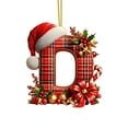 thumbnail image 2 of Christmas Tree Ornaments 2D Acrylic Monogram Pendants With Santa Hat 26 Letters Hanging Decorations For DIY Crafts And Home Decor, 2 of 5