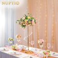 2 Pcs 27.6inch Tall Wedding Centerpieces Gold Vases Crystal Flower Vase
