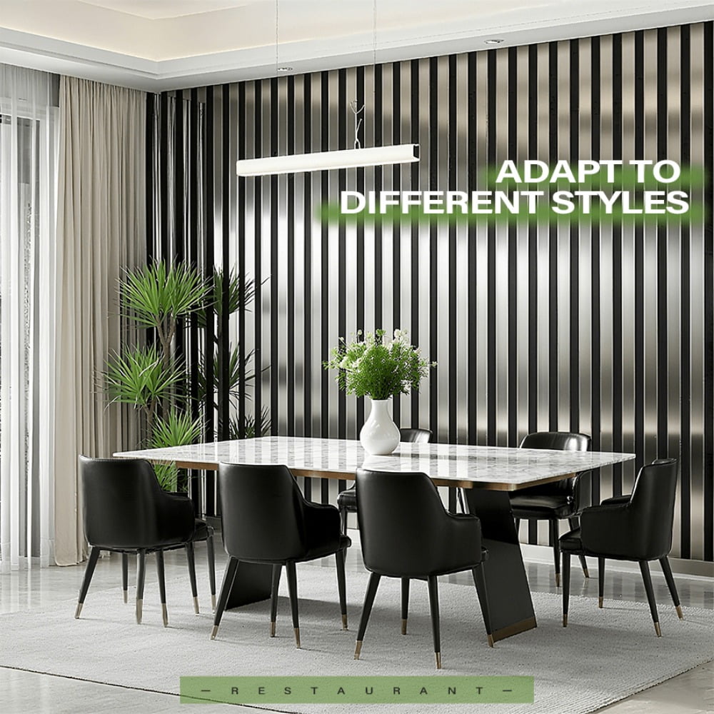 1/2/3 Rolls Package, 3D Stereo Carved Metal Groove Wall Stickers Sound-Absorbing & Noise-Reducing PVC Material, Peel-and-Stick Thickened Version, Suitable for Kitchen Walls, Bathroom Walls, Living Ro