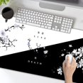 thumbnail image 2 of Black White Cherry Blossom Mouse Pad Japanese Sakura Death Life Flower Extended Desk Mat 90X40 CM Non-Slip Rubber Base Stitched Edge Large xxl Playmat for Gaming Laptop Computer Desktop 35.4×15.7 Inch, 2 of 6